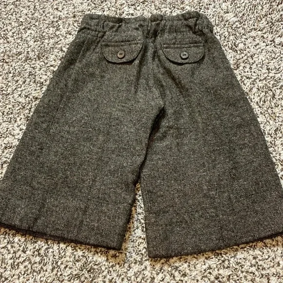 Neige from Paris wide Leg Crop Trousers Tweed Pleated Black & beige - Picture 5 of 9